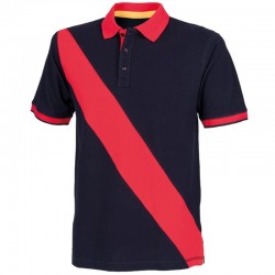 Plain Diagonal stripe piqué polo shirt - tag-free Front Row & Co 200 GSM